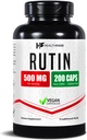 Healthfare Rutin Supplement 500mg | 200 Vegan Capsules | Natural Bioflavonoid Formula | Extra Strength Antioxidant Support | Non-GMO, Gluten-Free | Made in USA
