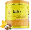 Keto Vitals Elektroliti v prahu - brez sladkorja Keto Elektroliti v prahu s kalijem, magnezijem, natrijem, in kalcij - brez sladkornega elektrolitskega pijače Mix & Hidracija v prahu, 60 Serving, Ananasov kokos