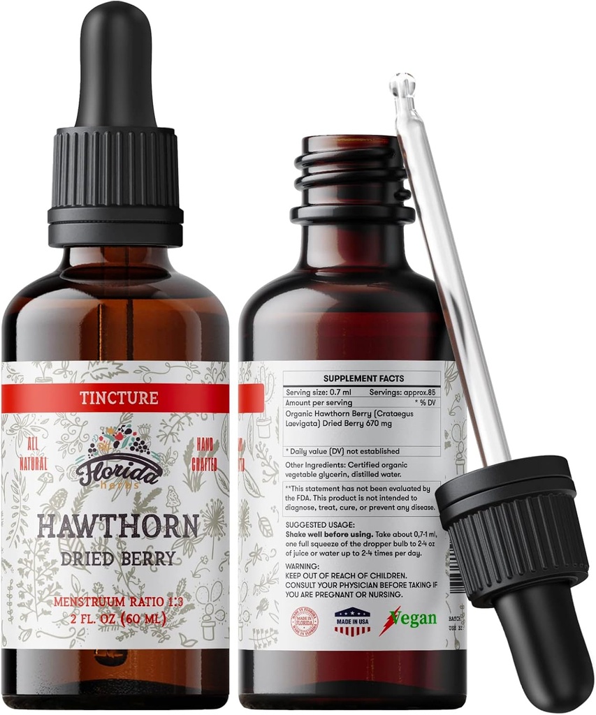 Hawthorn Berry Tincture, Orgánica Hawthorn Berry Extract (Crataegus Laevigata)