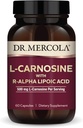 Dr. Mercola L-Carnosine amb R-ALA Dietay suplementari, 500 mg L-Carnosine per Servint, 30 Servitings (60 Capules), Notify GMO, Guten Free, Soy Free