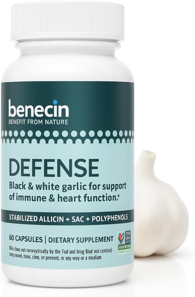 Benecin Defence 1500 mcg Stabilizuotas Allicin vienoje kapsulėje (1 skaičius (60 vienetų pakuotė))