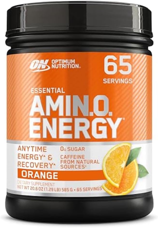 Optimum Nutrition Amino Energy - Pre Workout with Green Tea, BCAA, Amino Acids, Keto Friendly, Green Coffee Extract, אבקת אנרגיה - כתום Cooler, 65 משרתים (Packaging May Vary)