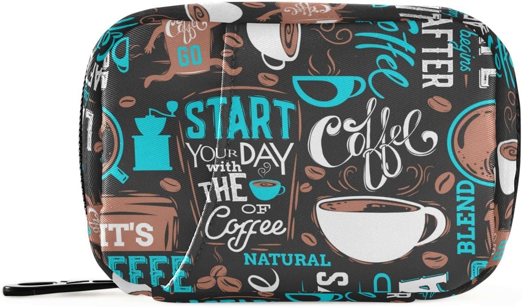 ピルケースおかしいコーヒーピルボックス7日ピルケースバッグ旅行ピルオーガナイザーバッグジッパーポータブルウィークリーケースビタミンサプリメントホルダーのためのコンパクトサイズ