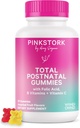 Pink Stork Total Postnatal Vitamin Gummies - Multivitamínico para Recuperación Postparto y Lactación Apoyo - Ácido Fólico, B6, &amp; Vitamina C - Postparto Esenciales - 60 Gummy Vitaminas