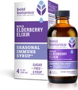 Bold Botanica Elderberry Elixir – 65x Konsentrert ekstrakt - Sugar-Free - Barnevennlig - Black Elderberry Syrup med Aronia Berry for immunstøtte - 4 Fl. Oz.