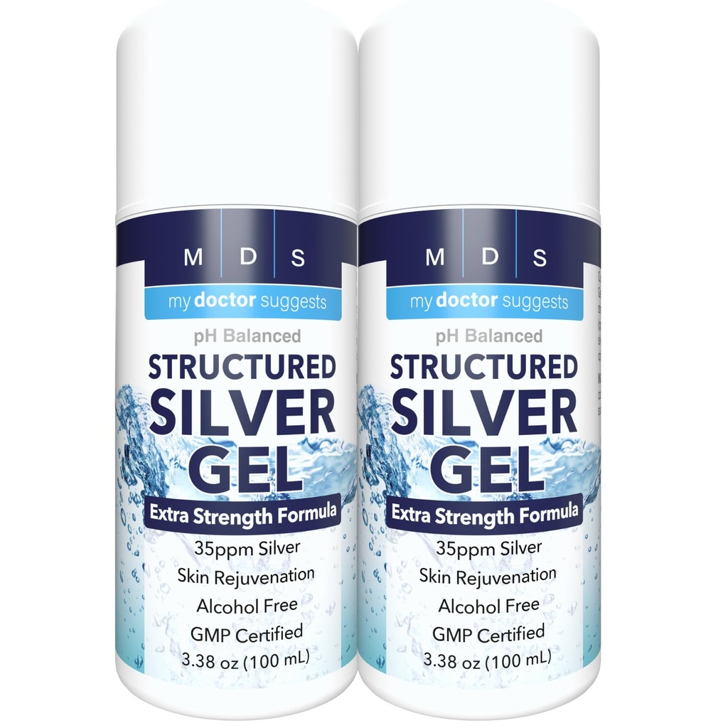 Colloidal Silver Gel Extra Strength - 35ppm Activated Colloidal Silver Gel for Maximum Potency - Made in USA - Structured Formula in a Convenient 2 Pack