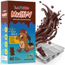YUM-V'S Kids Multivitamin Chocolate Bears for Immune & Bone Support – 16 Kids Vitamins & Minerals with A, B Complex, Magnesium & Zinc – Daily Toddler Vitamins in Milk Chocolate – 60 Count, Pack of 1