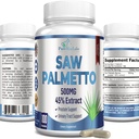 YUMMYVITE Extra Strength Saw Palmetto - 45% Extract Prostate Supplement, Decrease Frequent Urination, DHT Blocker for Hair Growth, Non-GMO, 100 Capsules