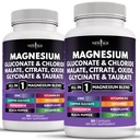 NEW AGE Magnesium Supplement -Powerful Glycinate Citrate Malate Oxide Taurate Aspartate Gluconate Orotate & Mag Chloride Manganese, Joint Support- 180 Count