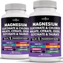 NEW AGE Magnezyum Supplement -Powerful Glycinate Citrate Malate Oksit Taurate Aspartate Gluconate Orotate & Magide Manganese Bone Health and Bone Strength, Joint Support- 180 Count