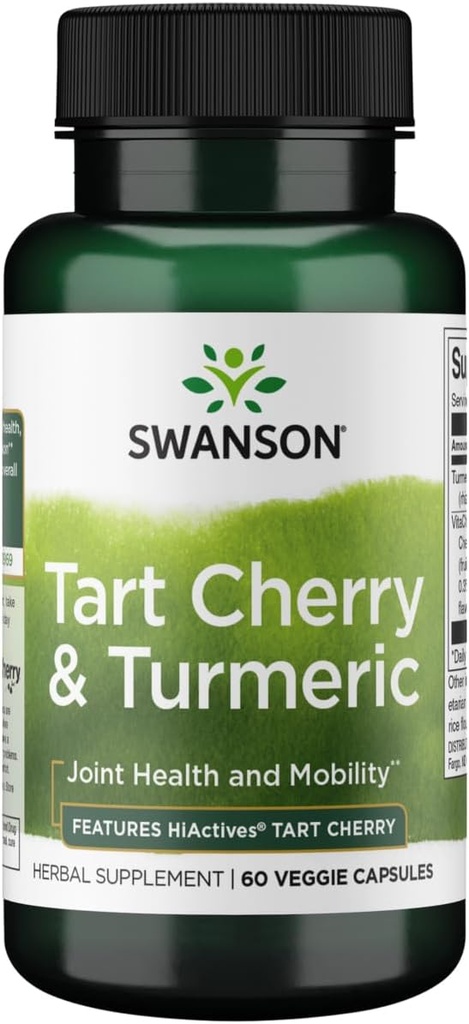 Swanson Hiactives Tart Cherry & Turmeric 60 Veg kapselia