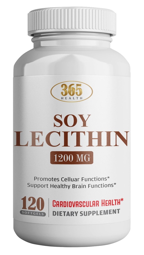 HEALTH LFE Lecithin 1200mg, High Potency, 120 Softgels, Natural Combination of Essential Fatty Acids to Support Brain & Nerve Function- Lecithin Food Grade, 1200mg per Serving, Dietary Supplement