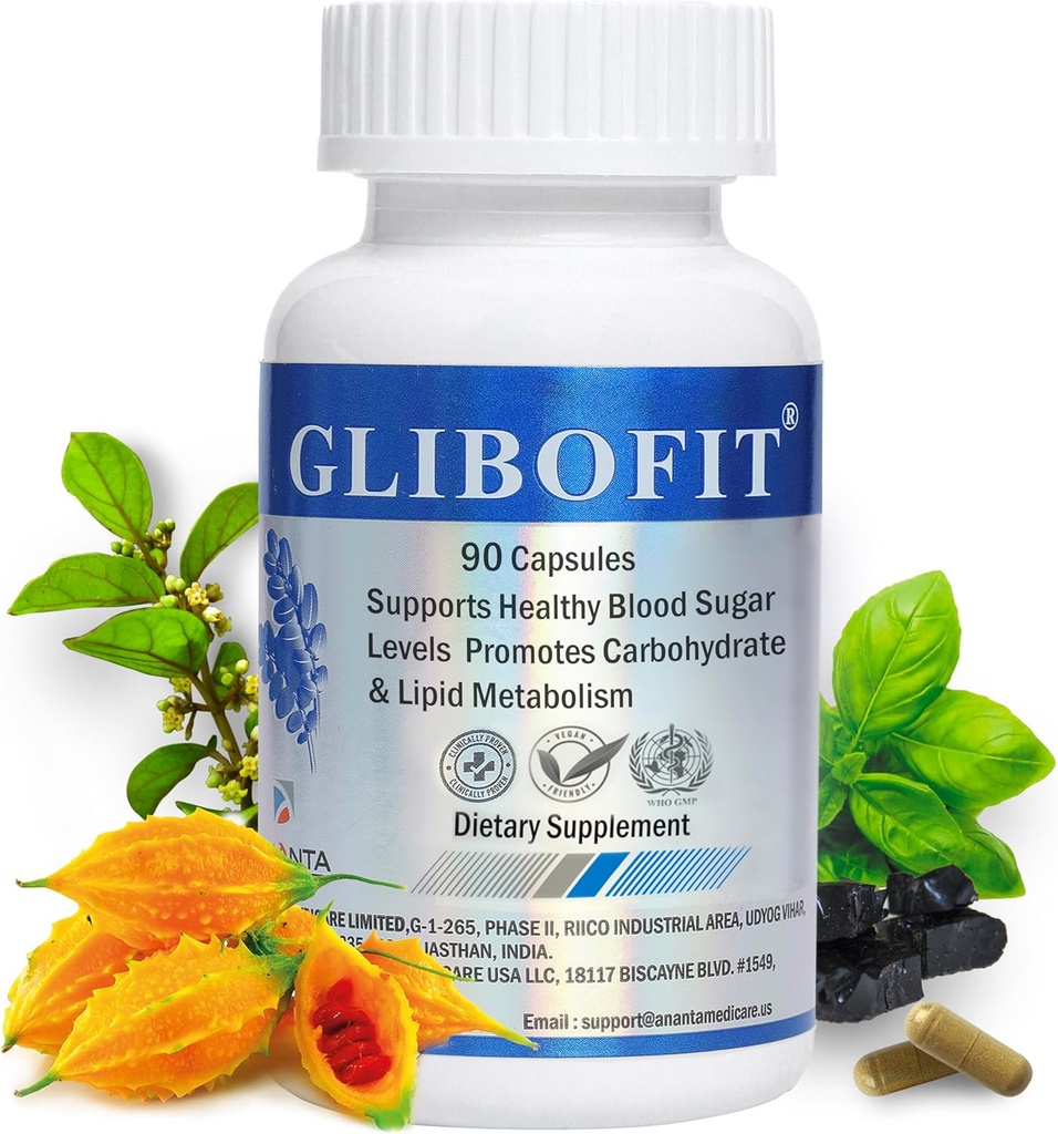 GLIBOFIT - 健康碳和脂肪代谢支持,90 Vegan Capsules