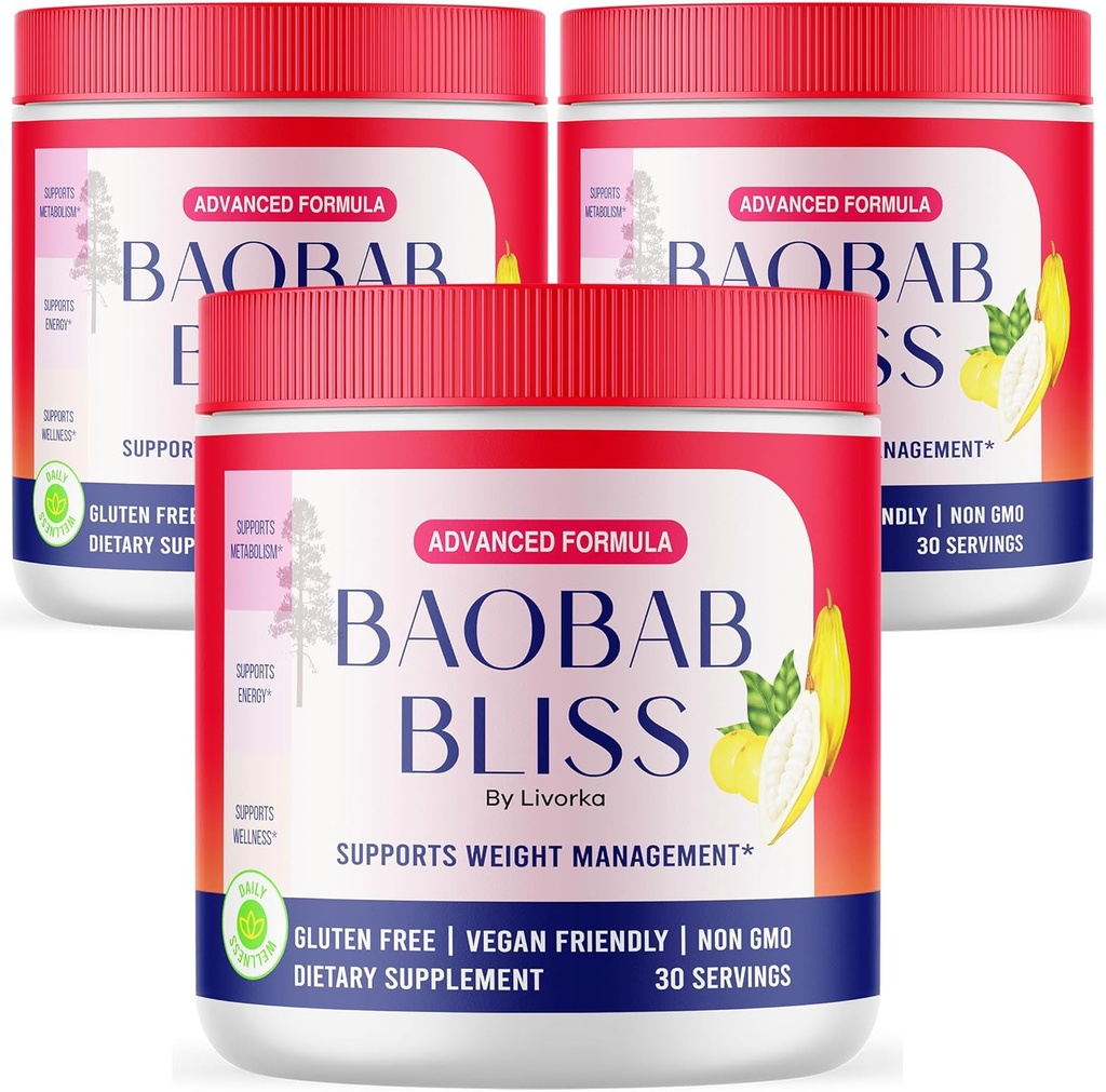 (3 Iepakojums) Baobab Bliss Pulveris, Baobab Bliss Organisks Pulveris, Baobab Bliss Pulveris Visu Dabīgo Šķiedru Papildinājums, Baobab Bliss Augļu Pulveris, Baobab Bliss Powder Organic Review, 90 Pasniedz par 3 mēnešiem