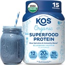 KOS-i taimepõhine valgupulber, mustikamuffin - orgaaniline hernevalk Superfood koos Spirulina ja immuuntoetuse seguga. Soy, Gluten, Piimavaba - Vegan eine asendamine naistele ja meestele - 15 Servings