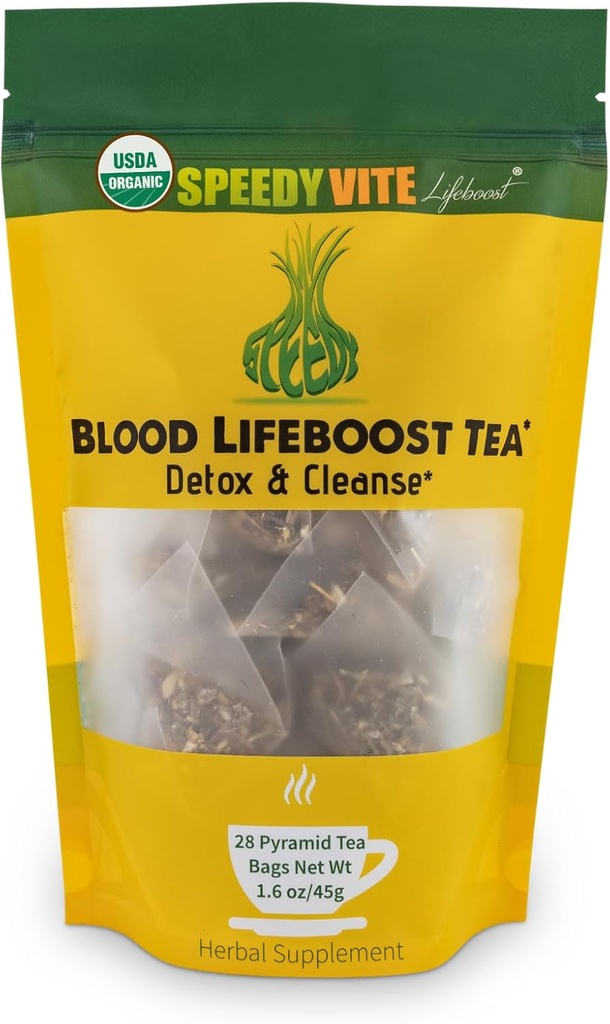 SpeedyVite® Blood Lifeboost Tea ← Soporta la eliminación de residuos de la corriente sanguínea* ← Antioxidante Rich Immune Boosting*  Contiene Echinacea, Chamomile y Más