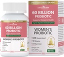 Probióticos e prebióticos orgánicos para mulleres pH Balance & Digestion - 60 Billion CFU Vaginal Probióticos con Cranberry D-Mannose, Vegan & Non-GMO para tracto urinario & inmune | 90 Caps