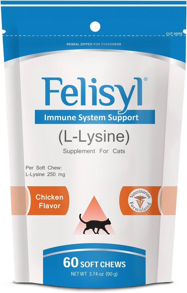 Felisyl Immun System for Cats - Aminocar L-Lysine - ผลิต แอนติบอดี - Treview Respriation Heal, views - 60 เคี้ยวนุ่ม