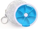 Pílula organizadora de viaxes para Purse Portable Medicine caso Pequenas Semanas pílulas caixa para vitaminas / aceite de peixe / pílulas / suplementos (Blue+Bag)