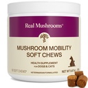 Real Mushrooms Mobility Chews for Dogs and Cats, 240ct | Joint, Hip and Flexibility Support, Green Lipped Mussel and ErgoGold Blend, Mobility Chews, For Dogs and Cats