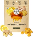 Beekeeper 's Naturals Soothing Honey Ginger Lemon Drops - Imune Dukung dengan Vitamin D, Zinc dan Propolis Throat Sootthing Lozenges, 14 Ct