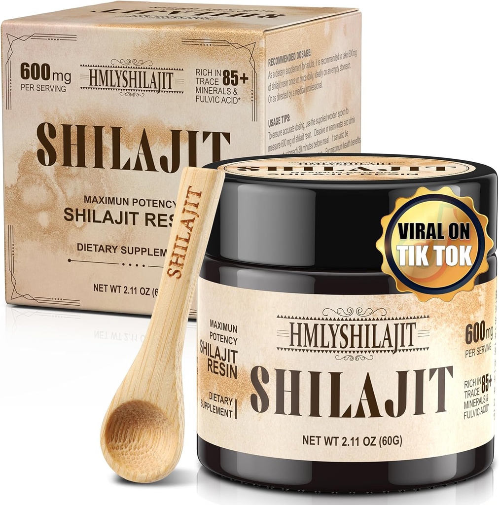 Geloo Shilajit Pure Himalayan Organic Shilajit Resin 60 Grams - Φυσικό Shilajit Resin - Gold Grade 100% Shilajit - με 85+ Trace Minerals & Fulvic