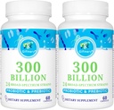 Kadınlar ve Erkekler için Probiyotikler - 300 Milyar CFU, 24 Strains Probiyotiks + 15 Organik Herbs Digestive, Gut Health, Immune, Constipation, Diarrhea & Whole-Body Health - 4 Ay Supply