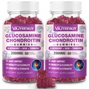 2 Packs 2000mg Glucosamine Chondroitin Gummies, Extra Strength Glucosamine with Chondroitin MSM & Turmeric, Joint Support Supplement, Antioxidant Immune Support - 120 Gummies