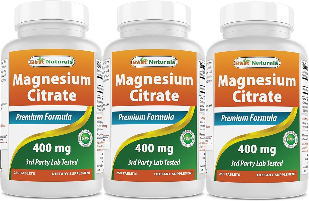 A legjobb természetes magnézium-citrát (Citrato de Magnesio) 400 mg 250 tabletta (400 mg elementikus magnézium 2 tablettában) (3)
