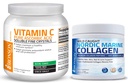 Bronson Marine Collagen Peptides Hydrolyzed Protein Powder 100% Wild Caught Nordic Cod Vitamin C Powder Pure Ascorbic Acid Soluble Fine Non GMO Crystals