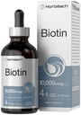 Horbäach Biotin Liquid Drops 10000mcg | 4 fl oz | Berry Flavor | Vegetarian, Non-GMO & Gluten Free Supplement