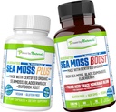 Power By Naturals Certified Organic Sea Moss Cápsulas Bundle (SeaMoss Plus & Sea Moss Boost) - wildcrafted, Non GMO sea Moss cru Organic - 60 pílulas de seammoss sem glúten