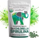 Organinė Spirulina Chlorella tabletės - 50 Servings - 2-in-1 Superfood Algae Addition for Natural Immune Support, Detox and Energy Boost. Sulūžusi ląstelių sienos. Organinis chlorofilas. Espirulina