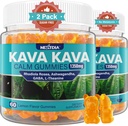 Kava Kava Gummies, Sugar Free Calm Gummies w/Rhodiola Rosea, Ashwagandha, L-Theanine, GABA, Melatonin-Free Kava суміш для релаксації, Calm і Focus - Альтернатива Kava Powder Capsules, Vegan 120 Ct