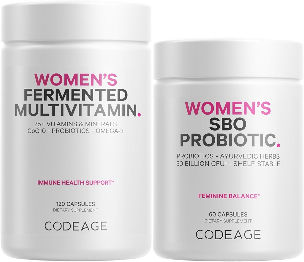 Codeage Women 's Multivitamin Bundle: Women' s Formula & Women 's Probiotic Daily Vitamins