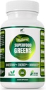 Organic Vegan Super Greens Capsules with Ashwagandha - Immune Support with All Natural Whole Food Nutrients Chlorella, Moringa, Spirulina, Turmeric, Kale. Improve Digestion, Boost Energy - Detox Pills