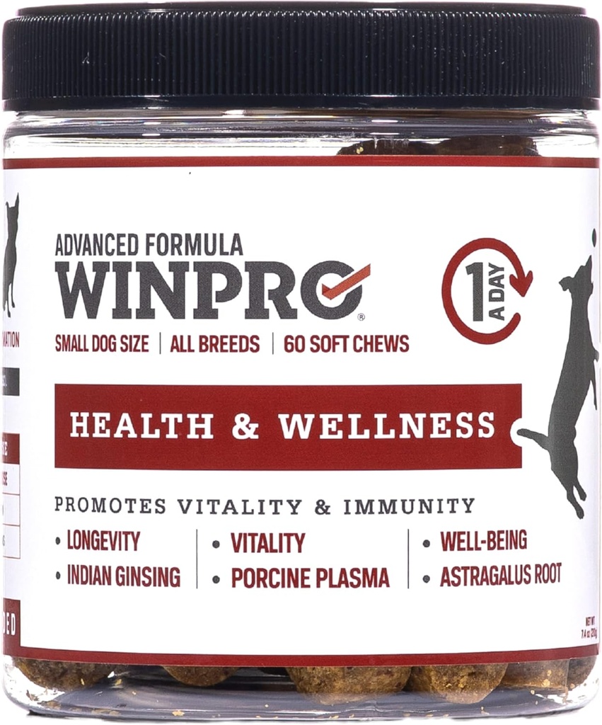 WINPRO Petal salut i Bénes Chews per a petites Dogs, 60 Soft Chews, Plasma Powered, Grain Free suplementaris per a petits gossos Providing Vitaly i Immunity