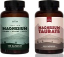 Natural Rhythm Day & Night Bundle - Triple Calm Magnesium 150mg, 120 Capsules + Magnesium Taurate 750mg (150mg of Elemental Magnesium) 120 Capsules
