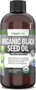 Organický černý olej z semene - USDA Certified Organic Black Cumin Oil Liquid - High Thymoquinon Content - Non- GMO and Cold- Pressed - Rich Source of Omega-6 & Omega-9 Fatty Acids - 8 Oz