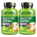 NATURELO Digestive Enzymes with Ginger, 90 Vegan Capsules, 2 Pack | Full Spectrum Support, Broad Blend of 15 Digestive Enzymes for Men and Women