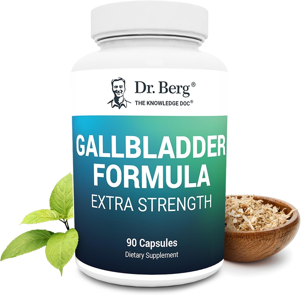 Tiến sĩ Berg Gallbladder Công thức thêm sức mạnh - với Ox Bile Powder và Conjugated Bile acid - Enzymes Proprierty - đủ 45 ngày cung cấp - 90 coles rau
