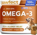 PawfectCHEW Fish Oil Omega 3 for Dogs - Allergy Relief - Joint Health - Itch Relief, Shedding - Skin and Coat Supplement - Alaskan Salmon Oil Chews - Omega 3 6 9 - EPA & DHA Fatty Acids