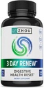 Zhou 3 dagen renew - Probiotica voor de spijsvertering van gezondheid, probiotica voor mannen en vrouwen, Gut Health & Natural Reset Ondersteuning Supplement met gember en aloë - 27 Veg Caps