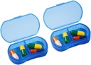 2PCS Pill Case Organizador Pocket Small Pill Holder, Daily AM & PM Container, Medicine Holder, Ideal para medicación, Vitamina, Suplemento, Perfecto para viaxes, Ideal para a Purse