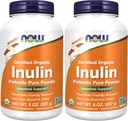Nu tillskott, Inulin Prebiotic Pure Powder, Certified Organic, Non-GMO Project Verified, Intestinal Support*, 8-Ounce (Pack of 2)