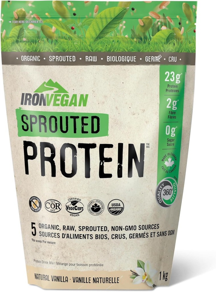 Vanilla Sprouted Protein Powder organikoa, 1000 GR