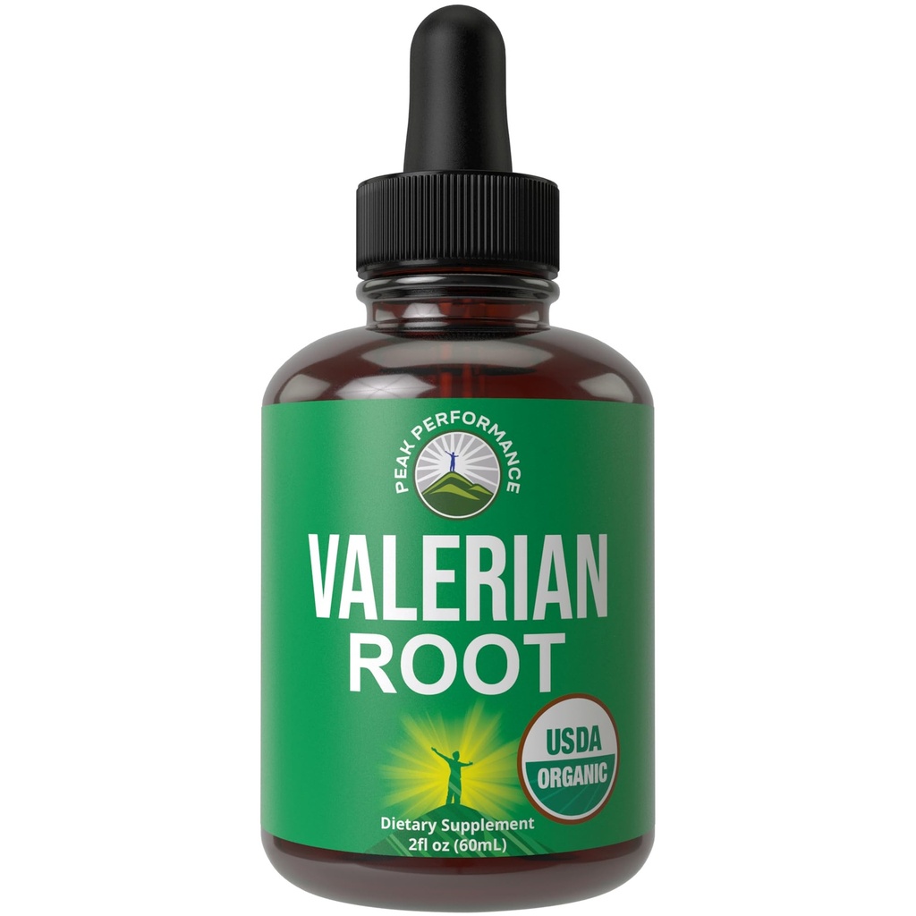 USDA Organic Valerian Root Liquid Drops Supplement. Vegan Extract Tincture for Relaxation, Sleep, Calm. Great Alternative to Valerian Capsules. Zero Sugar, Gluten Free Supplements for Women and Men