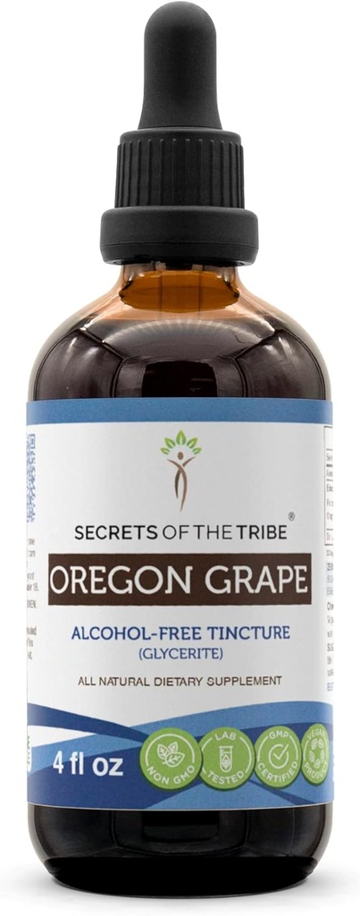 Tribe Oregon Grape Alcohol-Free Liquid erauzketa, erantzukizunez Oregon Grape (Mahonia aquifolium) Dried Root (4 FL OZ)