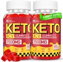 Keto ACV Gummies - 1500MG ACV Keto Gummies pro ženy - jablečný ocet s matkou, probiotika, vitaminy B6 B12 pro Gut Digestion - Vegan & Non- GMO, 2 Pack