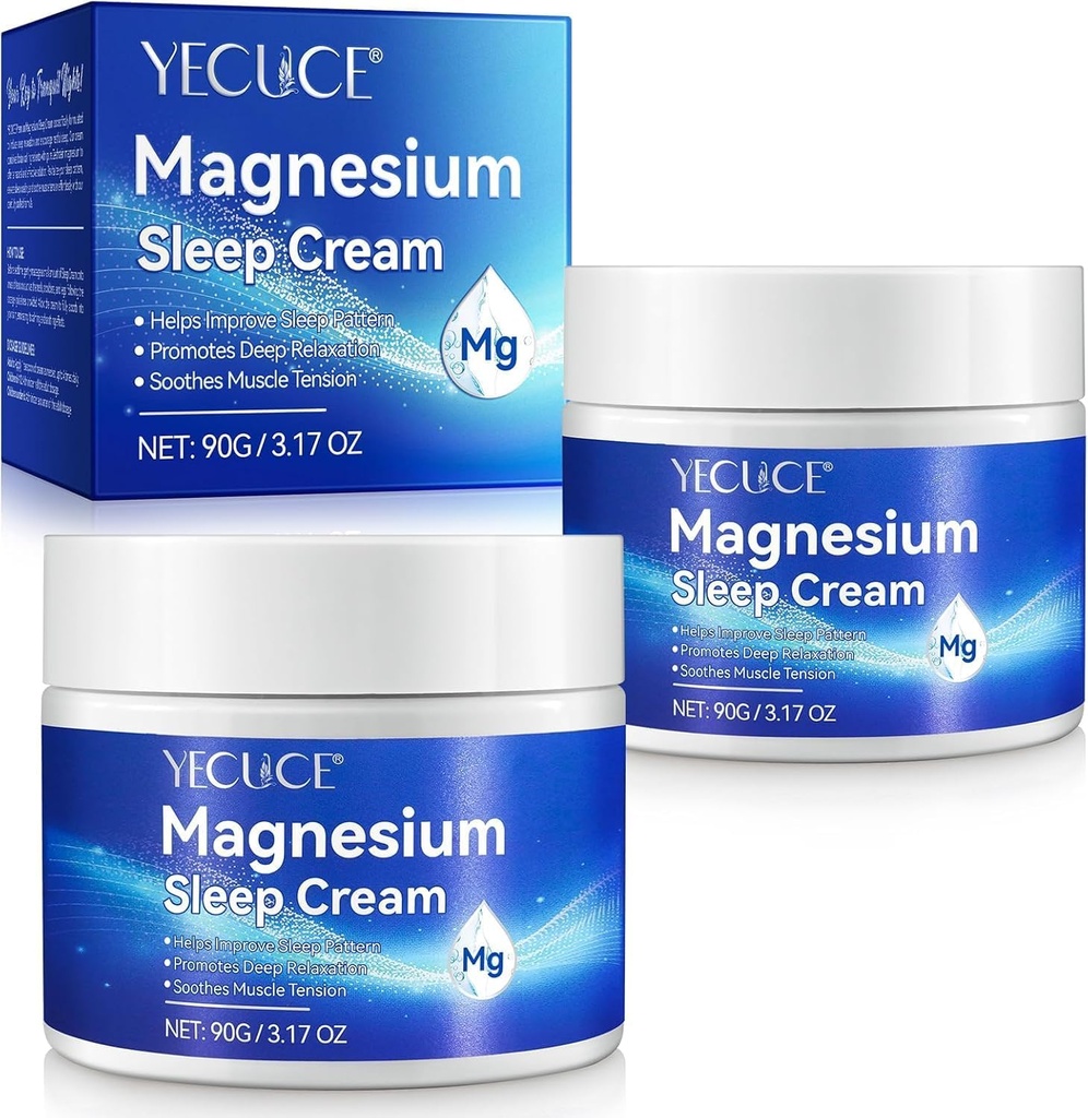 Crème de magnésium pour le corps - Huile de magnésium pour pieds, Lotion de magnésium Pure Premium avec vitamine E et huile d'amande pour la douleur musculaire